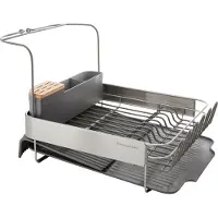 KitchenAid Afdruiprek - Afwasrek met Lekbak en Bestekhouder - 304 RVS - Bestekhouder - Afdruiprek voor afwas - Vaatwasrek - Keukenrek - Zilver