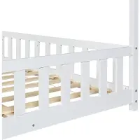 En.casa Kinderbed Hesel huisbed met matras en uitvalbeveiliging 120x200 cm wit [] [neu.haus]