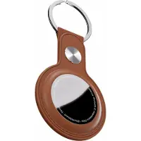KEYBUDZ AirTag Leather Keyring Hanger Bruin