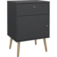 Ebuy24 Bodo nachtkastje 1 deur, 1 lade matgrijs.