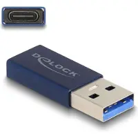 DeLOCK USB 10 Gbps Adapter USB Type-A male to USB Type-C active female blue