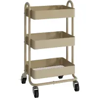En.casa Keukentrolley Pyhäntä met 3 manden 78,5x46x35 cm camel
