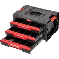 Qbrick System PRO Drawer 3 Gereedschapskoffer 2.0 Basic stapelbaar 450 x 310 x 244 mm 3x 4,5 l IP54 met drie laden 9 inlegbodems