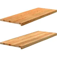 vidaXL Vensterbanken 2 st 110x40x2 cm massief eikenhout lichtbruin