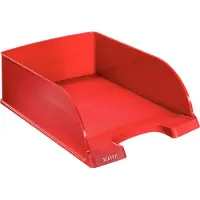 Leitz corbeille à courrier plus jumbo, a4, polystyrène,rouge noir