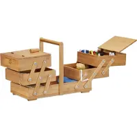 Relaxdays Naaidoos, Accessoires voor naaien, Bruin