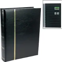 Schwäbische Albumfabrik Postzegelalbum 64 pagina's zwart. Kaft zwart.formaat ca. 230 x 305 mm.luxe design.