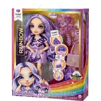 Mga Klassieke Modepop - 28 cm - Violet (paars) - Met slijmset en diertje