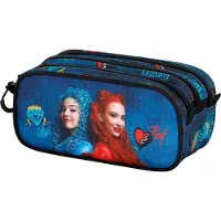 KARACTERMANIA - Disney - Wicked - Descendants - Trick FAN 2.2 - Pennenzak - Potloden Etui met Triple Rits en Trolley bevestiging- Pennenetui - Blauw