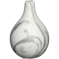 Ideas 4 Seasons Idea4Seasons Bloemenvaas Dazzle - Marmer-look - Wit/Goud - Keramiek - D12 cm x H18 cm - vaas