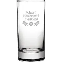 Fusion Gegraveerde longdrinkglas 28,5cl Just Married 1 year ago