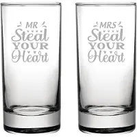 Fusion Gegraveerde set longdrinkglazen 28,5cl Mr. Steal your heart - Mrs. Steal your heart