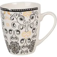 Clayre & Eef Mok 300 ml Wit Zwart Keramiek