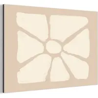 MuchoWow Aluminium schilderij 60x40 cm - Wanddecoratie metaal - Bloemen - Pastel - Beige - Kunst - Metalen muurdecoratie woonkamer - Decoratie industrieel - Foto op dibond - Industriële accessoires slaapkamer