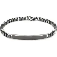 Frank 1967 Armband – 7FB-0676 - Naamplaat – 21 cm – Geborsteld Zilverkleurig Staal