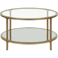 Beliani BIRNEY - Salontafel - Goud - Veiligheidsglas