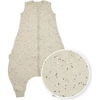 Meyco Baby Rib Mini Spot baby zomer slaapoverall jumper - sand melange - 104cm - 0.5 TOG