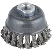 Wolfcraft 2125000 Brosse métallique soucoupe tors pour Meuleuse M14 Diamètre 75 mm