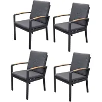 AVH-Collectie Costa Rica dining tuinstoel aluminium antraciet set van 4