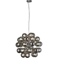 Searchlight Hanglamp Glas Berry Globe 27-lichts zwart met smoke glas