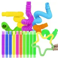 Kruzzel Pop Tubes 10 Stuks - Kleurrijke Sensorische Buizen voor Plezier en Ontspanning - Fidget Toys