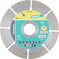 Wolfcraft - Diamantdoorslijpschijf Ø 115 mm - Slijpschijf Diamant voor haakse slijper - 8313000