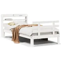 vidaXL Bedframe met hoofdeinde zonder matras 100x200 cm wit
