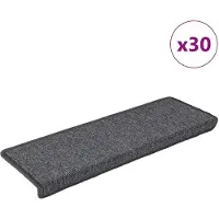 vidaXL Trapmatten 30 st 65x21x4 cm Donkergrijs Rechthoekige Rand