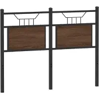 vidaXL Vervangend hoofdbord 120 cm bewerkt hout en staal bruin eikenkleurig