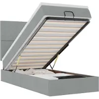 vidaXL Bed met matras 90x200 cm stof lichtgrijs