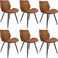 Bronx71 Industriële eetkamerstoel Morris cognac - Eetkamerstoelen set van 6.