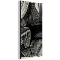 MuchoWow Aluminium schilderij 80x160 cm - Wanddecoratie metaal - Abstract - Zwart - Wit - Lijnen - Metalen muurdecoratie woonkamer - Decoratie industrieel - Foto op dibond - Industriële accessoires slaapkamer