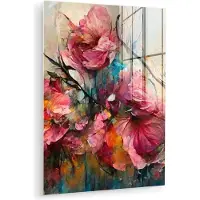 MuchoWow Glasschilderij 30x40 cm - Schilderij acrylglas - Kunst - Bloemen - Roze - Rozen - Natuur - Foto op glas - Muurdecoratie woonkamer - Wanddecoratie slaapkamer - Schilderijen