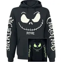 The Nightmare Before Christmas - Disney Trui met capuchon - Jack Face - Glow in the Dark - S tot XXL - voor Mannen - zwart - Maat M