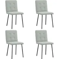 vidaXL Eetkamerstoelen 4 st fluweel lichtgrijs