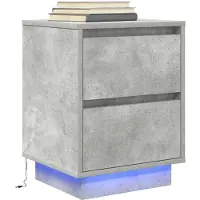 vidaXL Nachtkastje met LED-verlichting 38x34x50 cm betongrijs