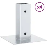 vidaXL Spokkels vierkant 4 st gegalvaniseerd staal zilverkleurig