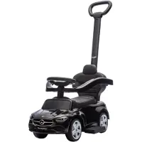 Eco toys Zwart Mercedes Benz Loopauto met Duwstang 668