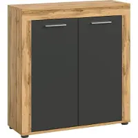 Ebuy24 Dressoir Jam - 80x35x88cm - 2 Deuren - Wotan Eik/antraciet