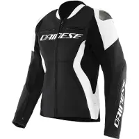 Dainese Racing 5 Dames Zwart Wit Leren Motorjas Maat 40