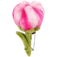 Sjaal met Verhaal Broche bloem - Tulp Roze/Paars Vilt - 8cm