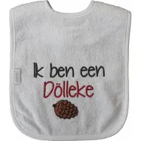 Funnies Witte slab met "Ik ben een Dölleke" - carnaval, oisterwijk, feest, brabant, döllkesgat, dollekesgat, feestje, dolleke