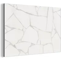 MuchoWow Aluminium schilderij 30x20 cm - Wanddecoratie metaal - Structuur - Steen - Wit - Grijs - Metalen muurdecoratie woonkamer - Decoratie industrieel - Foto op dibond - Industriële accessoires slaapkamer