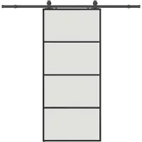 vidaXL Schuifdeur met beslagset 90x205 cm ESG glas zwart