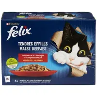 Felix 4x Malse Reepjes Countryside Selectie in gelei (vlees) - 12 x 85 gram