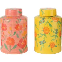 J-Line vaas Bloem Allegria - keramiek - mix - 2 stuks