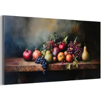 MuchoWow Aluminium schilderij 80x40 cm - Wanddecoratie metaal - Rustiek - Stilleven - Fruit - Metalen muurdecoratie woonkamer - Decoratie industrieel - Foto op dibond - Industriële accessoires slaapkamer
