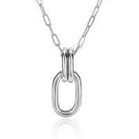 Zinzi zilveren ovale hanger 33mm met dubbele hangogen ZIH2350 (zonder collier)