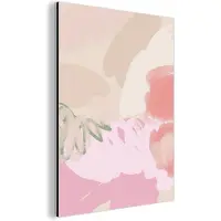 MuchoWow Aluminium schilderij 90x120 cm - Wanddecoratie metaal - Roze - Kunst - Abstract - Modern - Metalen muurdecoratie woonkamer - Decoratie industrieel - Foto op dibond - Industriële accessoires slaapkamer