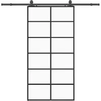 vidaXL Schuifdeur met beslagset 90x205 cm ESG glas zwart